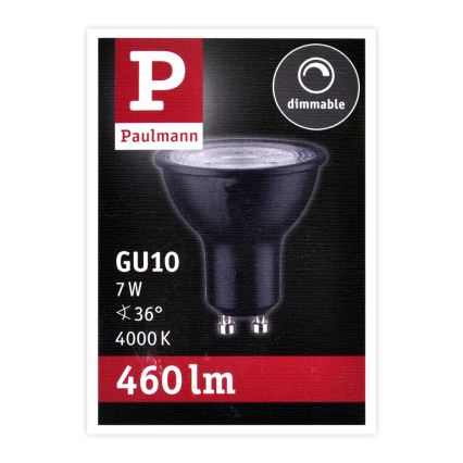 LED Aptumšojama spuldze GU10/7W/230V 4000K - Paulmann 28754