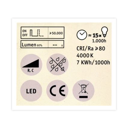 LED Aptumšojama spuldze GU10/7W/230V 4000K - Paulmann 28754