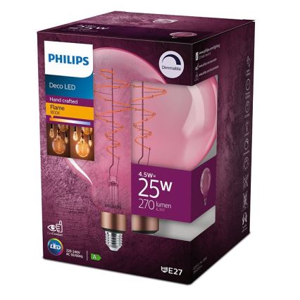LED Aptumšojama spuldze Philips DECO G200 E27/4,5W/230V 1800K