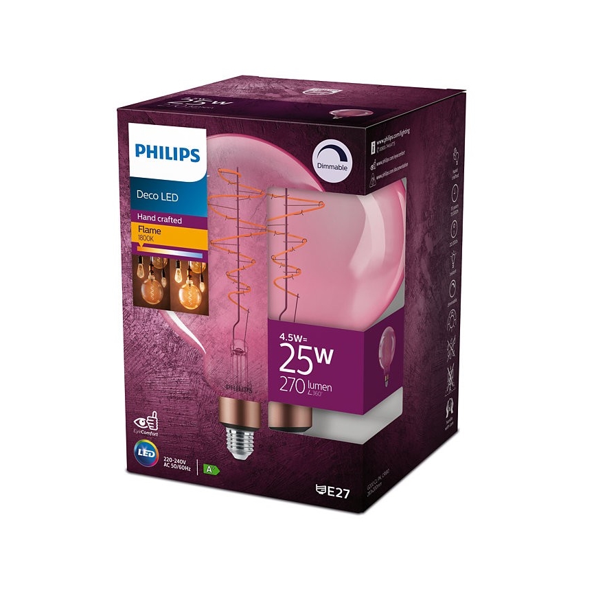 LED Aptumšojama spuldze Philips DECO G200 E27/4,5W/230V 1800K