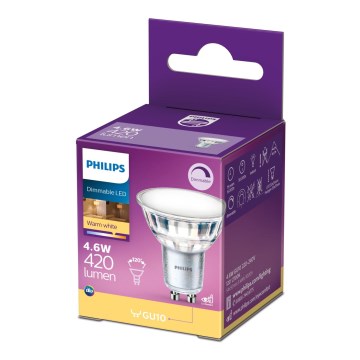 LED Aptumšojama spuldze Philips GU10/4,6W/230V 2700K