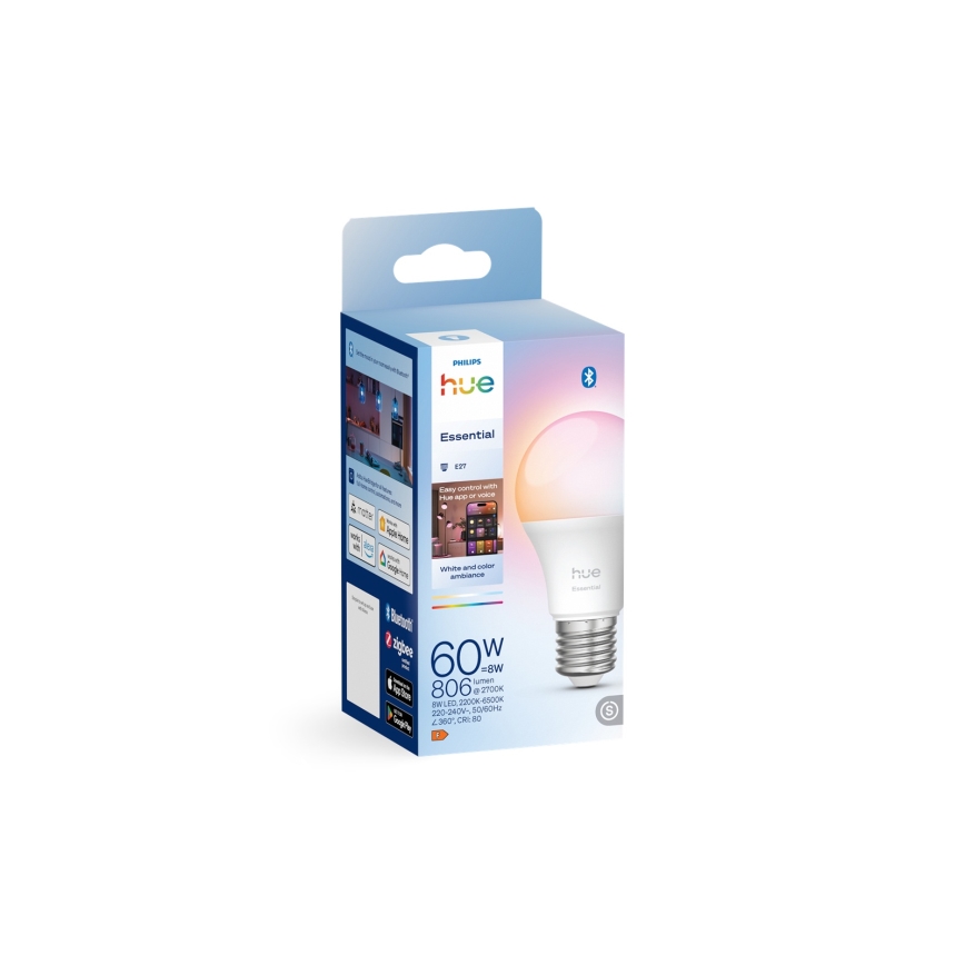 LED regulējamā spuldze Philips Hue White And Color Ambiance Essential E27/8W/230V 2200-6500K