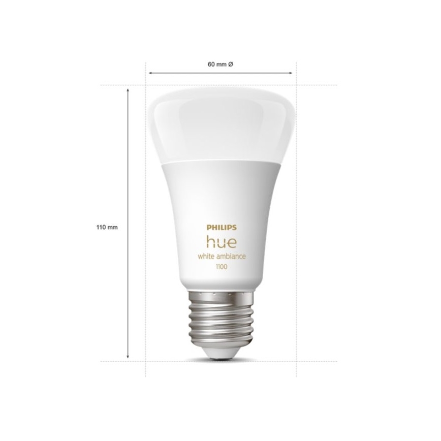 LED Aptumšojama spuldze Philips Hue WHITE AMBIANCE E27/8W/230V 2200-6500K