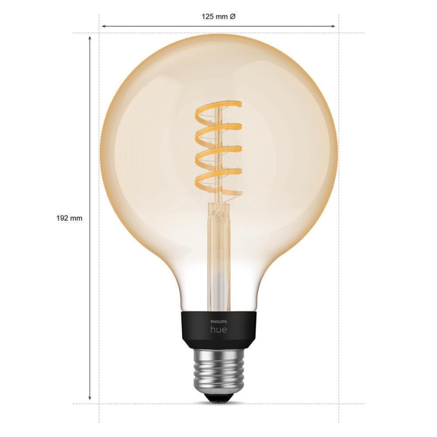 LED Aptumšojama spuldze Philips Hue WHITE AMBIANCE G125 E27/7W/230V 2200-4500K