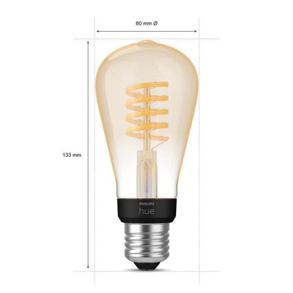 LED Aptumšojama spuldze Philips Hue WHITE AMBIANCE ST64 E27/7W/230V 2200-4500K