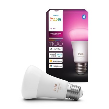 LED aptumšojama spuldze Philips Hue WHITE AND COLOR AMBIANCE E27/8,1W/230V 1000-20000K