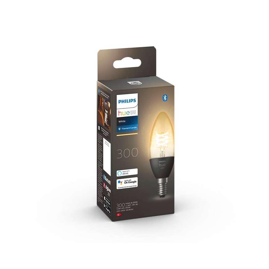LED Aptumšojama spuldze Philips Hue WHITE FILAMENT E14/4,5W/230V 2100K