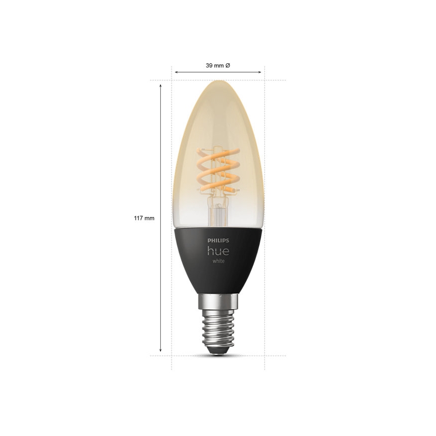 LED Aptumšojama spuldze Philips Hue WHITE FILAMENT E14/4,5W/230V 2100K