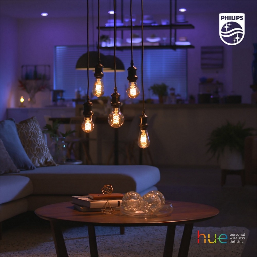 LED Aptumšojama spuldze Philips Hue balta FILAMENT G93 E27/7W/230V