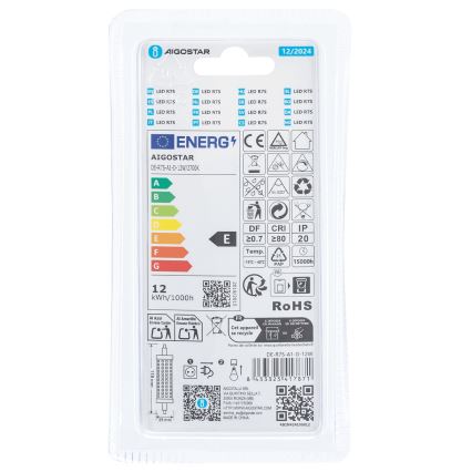 LED Aptumšojama spuldze R7s/12W/230V 2700K - Aigostar