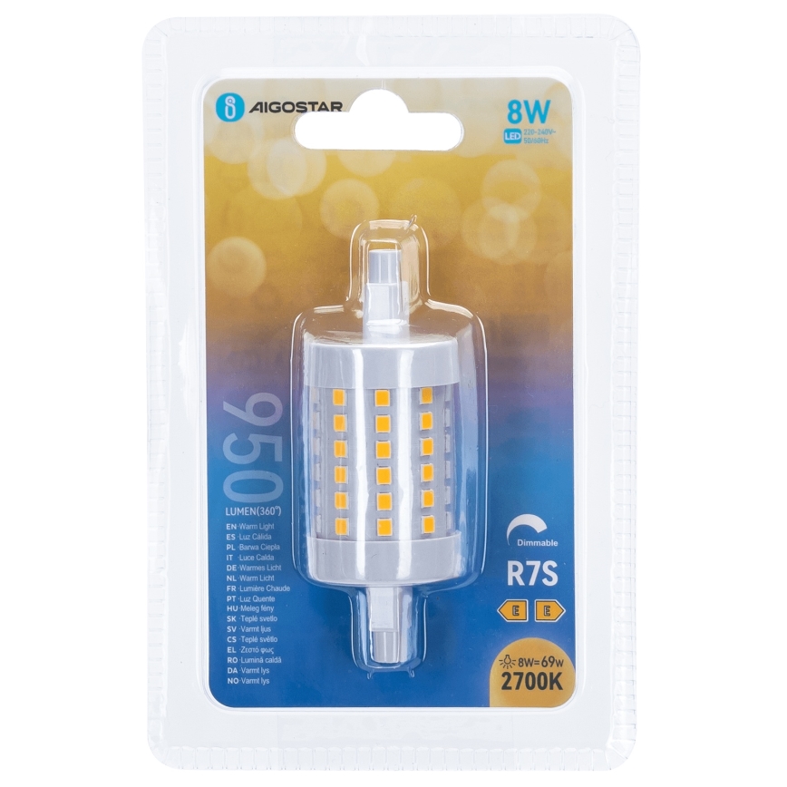 LED Aptumšojama spuldze R7s/8W/230V 2700K - Aigostar