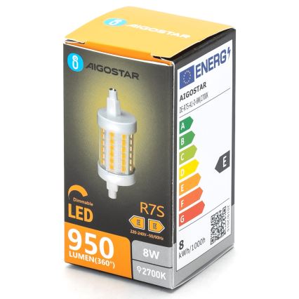 LED Aptumšojama spuldze R7s/8W/230V 2700K - Aigostar