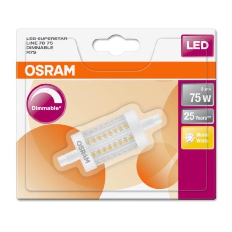 LED Aptumšojama spuldze R7s/8W/230V 2700K - Osram 78 mm