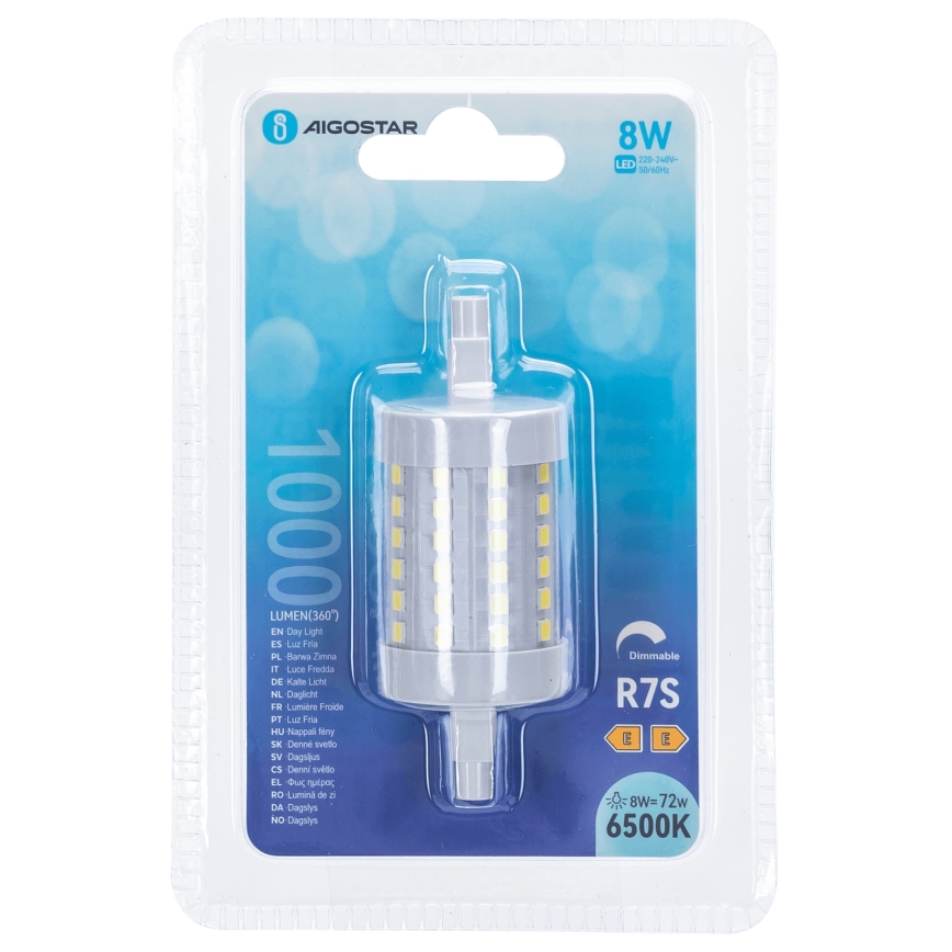 LED Aptumšojama spuldze R7s/8W/230V 6500K - Aigostar