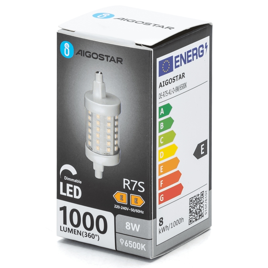 LED Aptumšojama spuldze R7s/8W/230V 6500K - Aigostar
