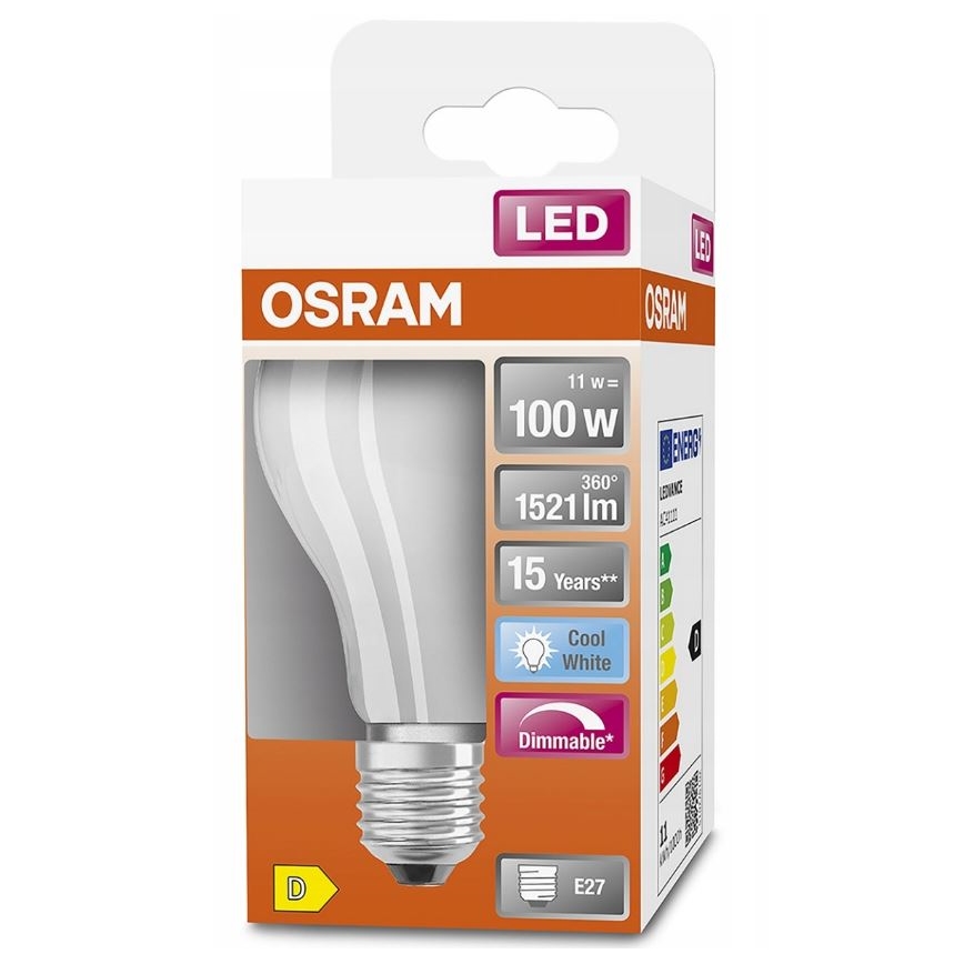 LED Aptumšojama spuldze RETROFIT A60 E27/11W/230V 4000K - Osram
