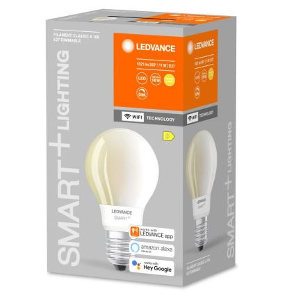LED Aptumšojama spuldze SMART+ FILAMENT E27/11W/230V 2700K Wi-Fi - Ledvance