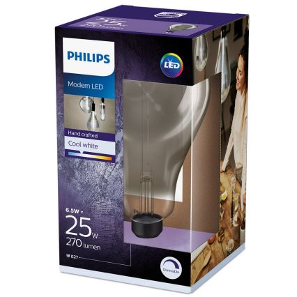 LED Aptumšojama spuldze SMOKY VINTAGE Philips A160 E27/6,5W/230V 4000K