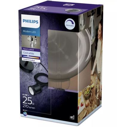 LED Aptumšojama spuldze SMOKY VINTAGE Philips E27/6,5W/230V 4000K