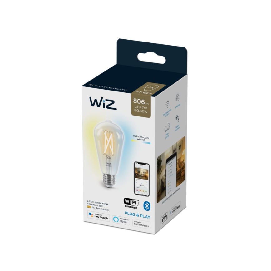 LED Aptumšojama spuldze FILAMENT ST64 E27/6,7W/230V 2700-6500K CRI 90 Wi-Fi - WiZ