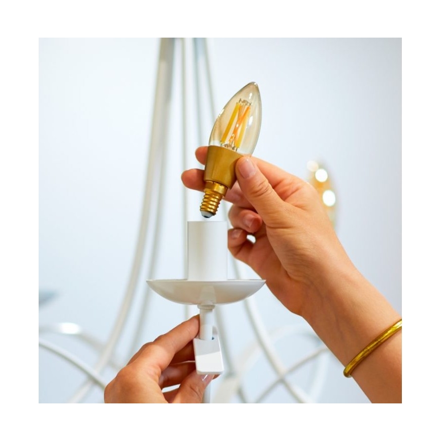 LED Aptumšojama spuldze VINTAGE FILAMENT C35 E14/4,9W/230V 2000-5000K CRI 90 Wi-Fi - WiZ