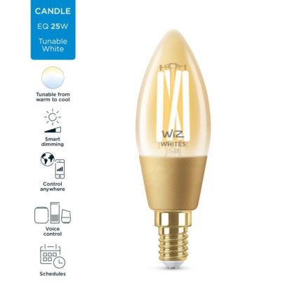 LED Aptumšojama spuldze VINTAGE FILAMENT C35 E14/4,9W/230V 2000-5000K CRI 90 Wi-Fi - WiZ
