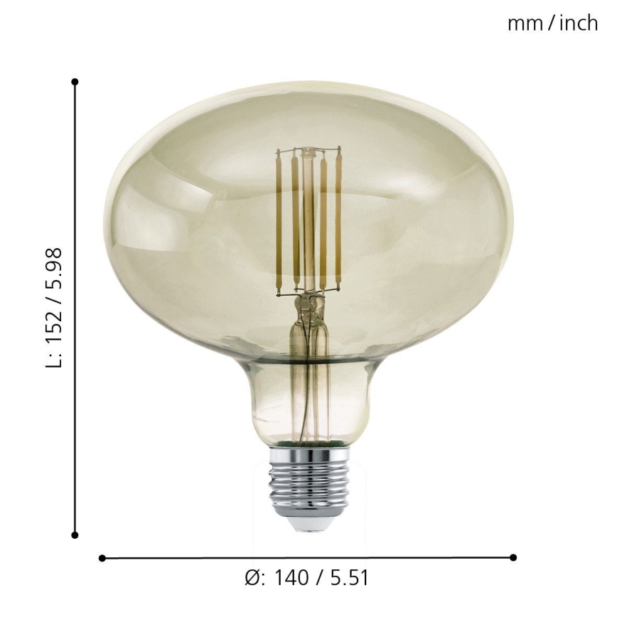 LED Aptumšojama spuldze VINTAGE E27/4W/230V 3000K - Eglo 12599