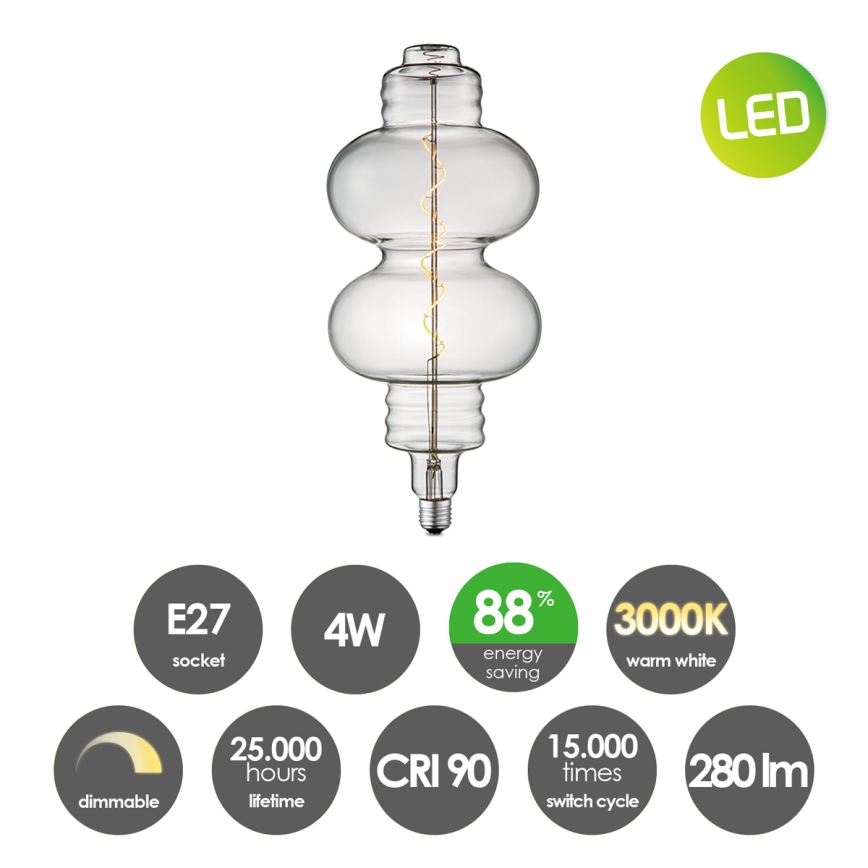 LED Aptumšojama spuldze VINTAGE EDISON E27/4W/230V 2200K CRI 90