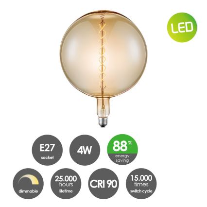 LED Aptumšojama spuldze VINTAGE EDISON E27/4W/230V 2200K CRI 90