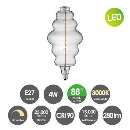 LED Aptumšojama spuldze VINTAGE EDISON E27/4W/230V 3000K CRI 90