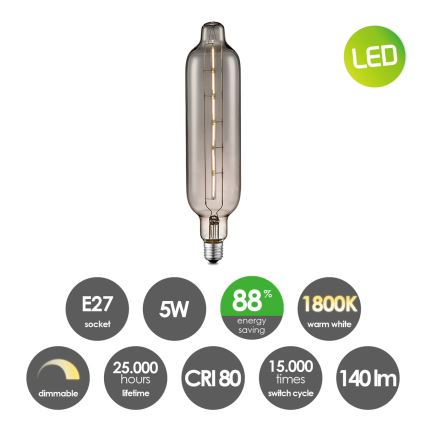 LED Aptumšojama spuldze VINTAGE EDISON E27/5W/230V 1800K