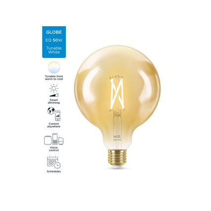 LED Aptumšojama spuldze VINTAGE FILAMENT G125 E27/6,7W/230V 2000-5000K CRI 90 Wi-Fi - WiZ