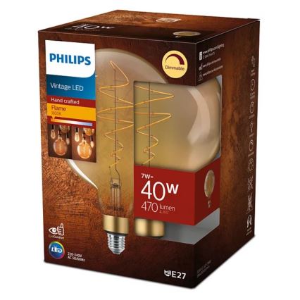 LED Aptumšojama spuldze VINTAGE Philips G200 E27/7W/230V 2000K