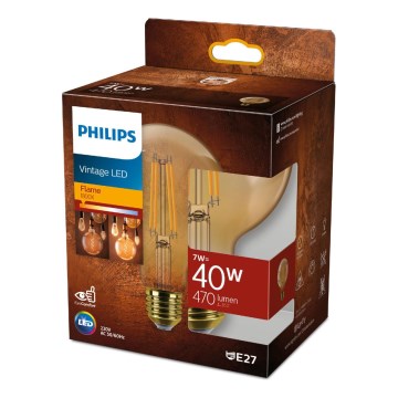LED Aptumšojama spuldze VINTAGE Philips G95 E27/7W/230V 1800K