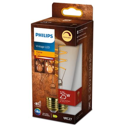 LED Aptumšojama spuldze VINTAGE Philips ST64 E27/4,5W/230V 1800K