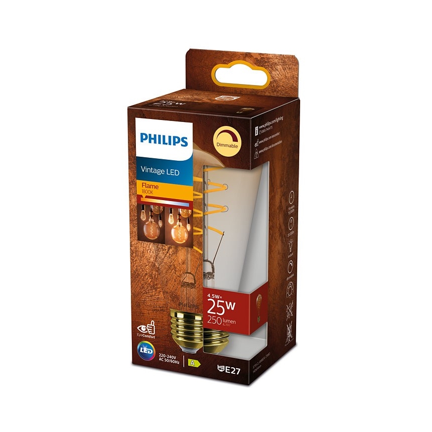 LED Aptumšojama spuldze VINTAGE Philips ST64 E27/4,5W/230V 1800K