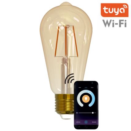 LED Aptumšojama spuldze VINTAGE ST64 E27/5,5W/230V 1800-2700K Wi-fi Tuya