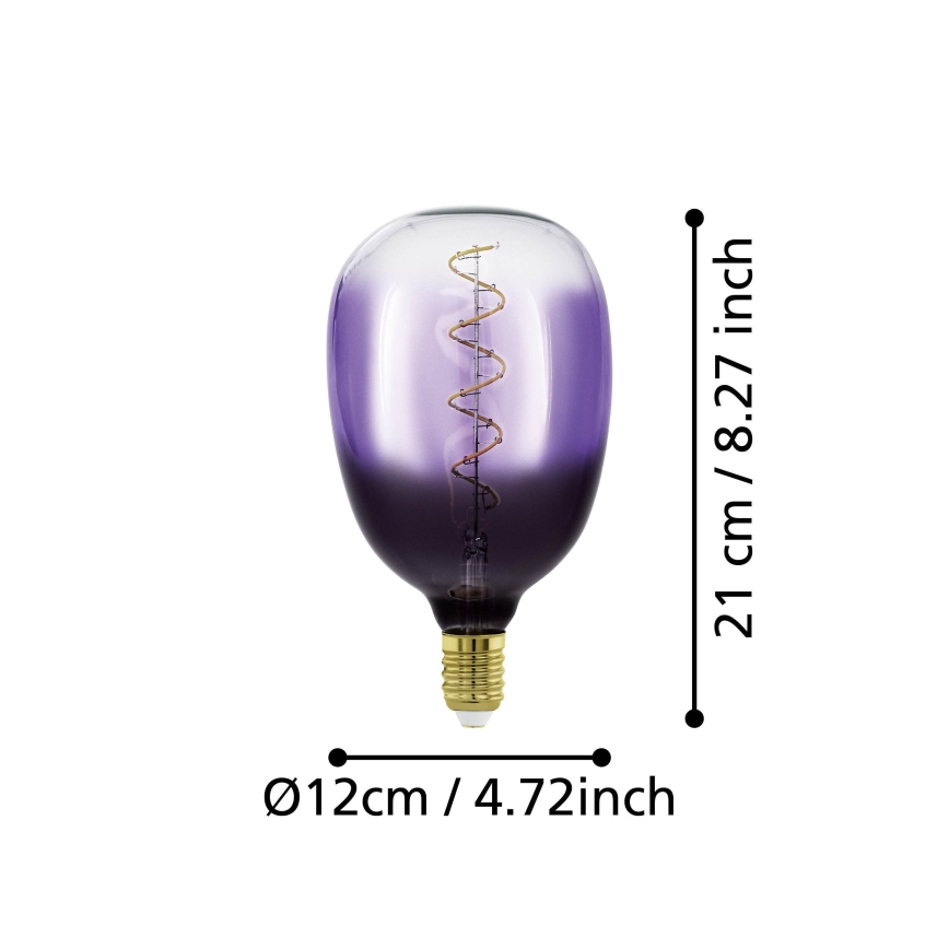 LED aptumšojama spuldze VINTAGE T120 E27/4W/230V 1800K violeta - Eglo 110226