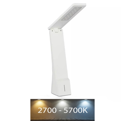 LED Aptumšojama, uzlādējama galda lampa ar skārienjūtīgu vadību USB LED/4W/5V 1200 mAh 2700K-5700K balta/zelta