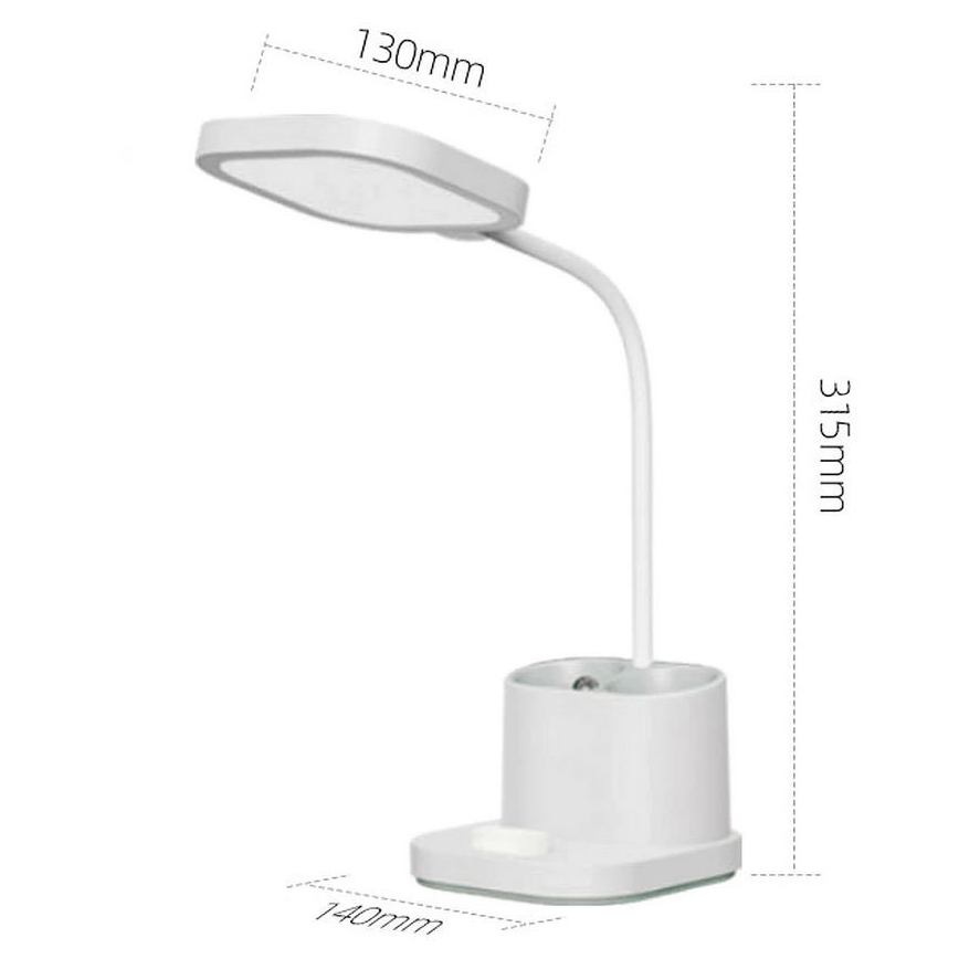 LED Aptumšojama uzlādējama galda lampa ar turētāju un ārējo akumulatoru LED/5W/5V 2400mAh