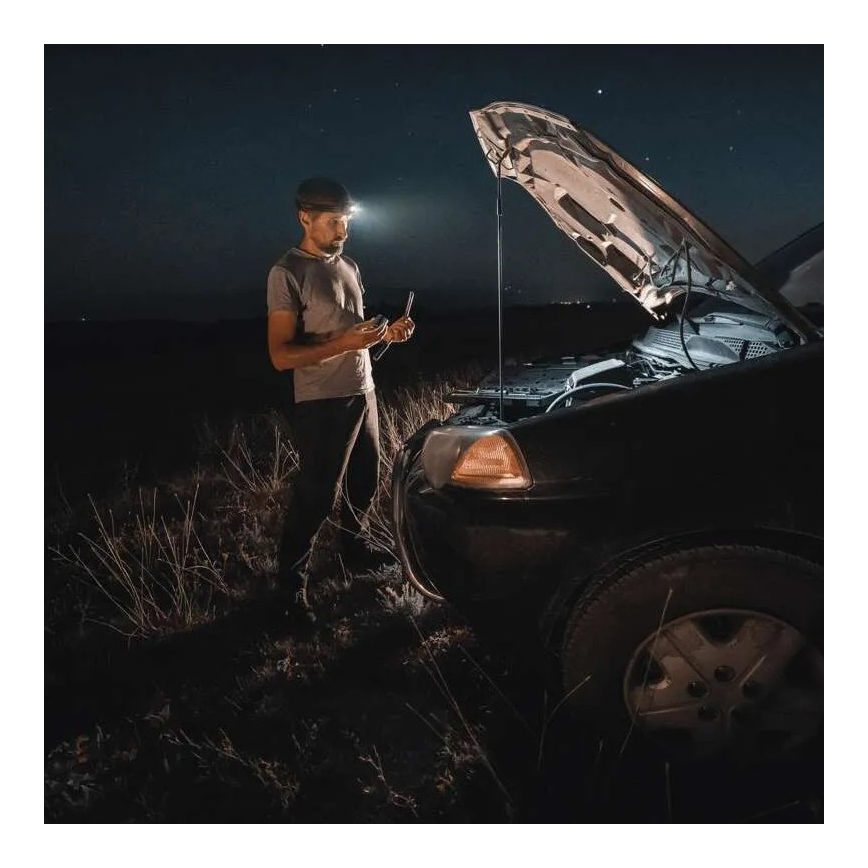 LED Aptumšojama uzlādējama galvas lampa GP DISCOVERY CHW54 LED/3xAAA IPX5