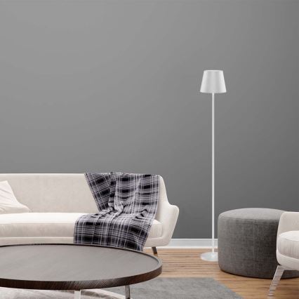LED Aptumšojama uzlādējama grīdas stāvlampa 3in1 LED/4W/5V 4400 mAh 3000K IP54 balta