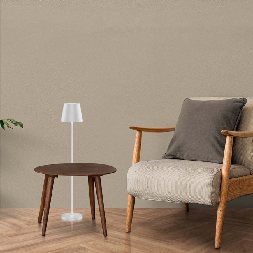 LED Aptumšojama uzlādējama grīdas stāvlampa 3in1 LED/4W/5V 4400 mAh 3000K IP54 balta