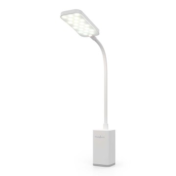 LED aptumšojama uzlādējama skārienjūtīga lokana galda lampa ar skavu LED/5W/1200 mAh balta