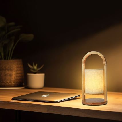 LED Aptumšojama uzlādējama skārienvadāma galda lampa LED/1,5W/5V 3000K 1800mAh bēša