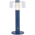 LED Aptumšojama uzlādējama skārienvadāma galda lampa LED/1W/5V 3000K 1800 mAh zila