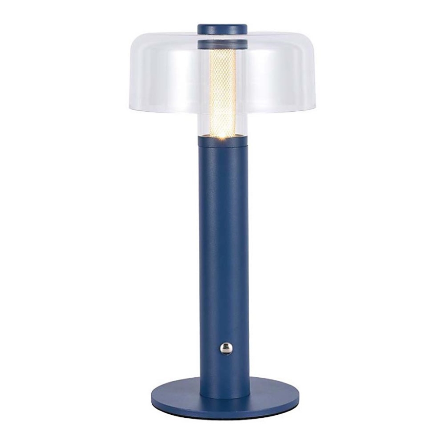 LED Aptumšojama uzlādējama skārienvadāma galda lampa LED/1W/5V 3000K 1800 mAh zila