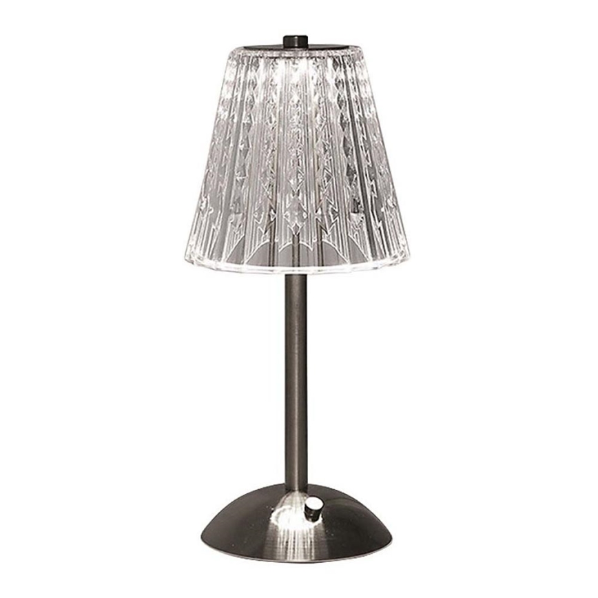 LED Aptumšojama uzlādējama skārienvadāma galda lampa LED/2,4W/5V 3000-6000K 1800 mAh spīdīgi hromēts