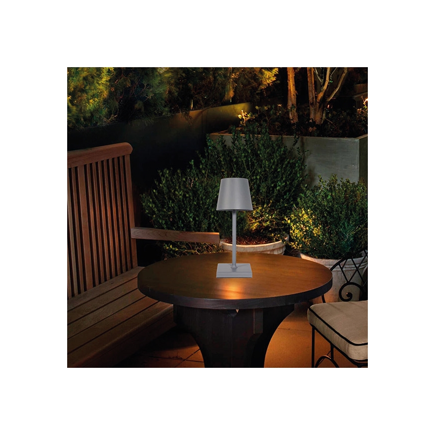 LED Aptumšojama uzlādējama skārienvadāma galda lampa LED/3,5W/5V 5200mAh pelēka