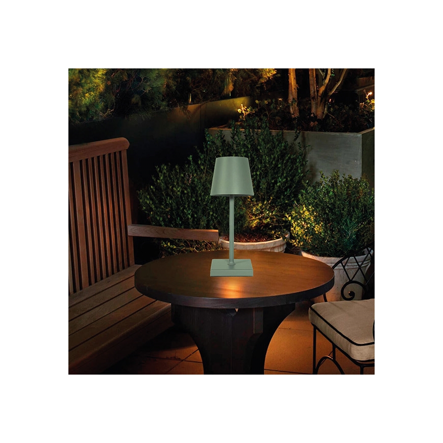 LED Aptumšojama uzlādējama skārienvadāma galda lampa LED/3,5W/5V 5200mAh zaļa